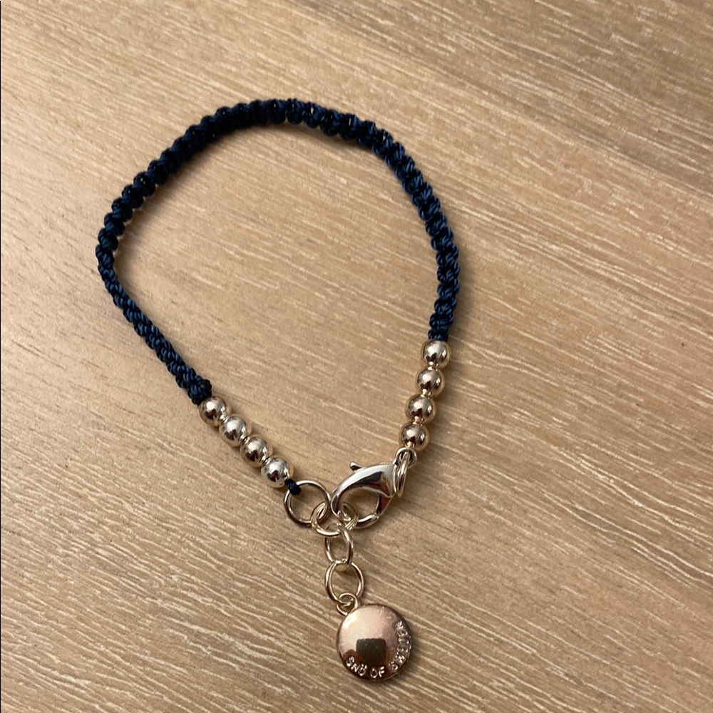Braided Navy and Silver Bracelet
